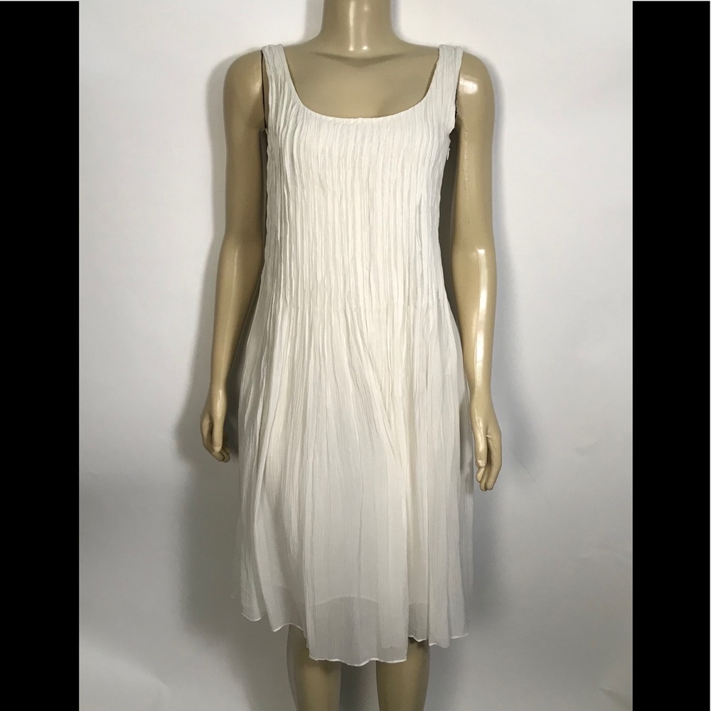 Burberry Brit Sleeveless Pleated Silk Dress